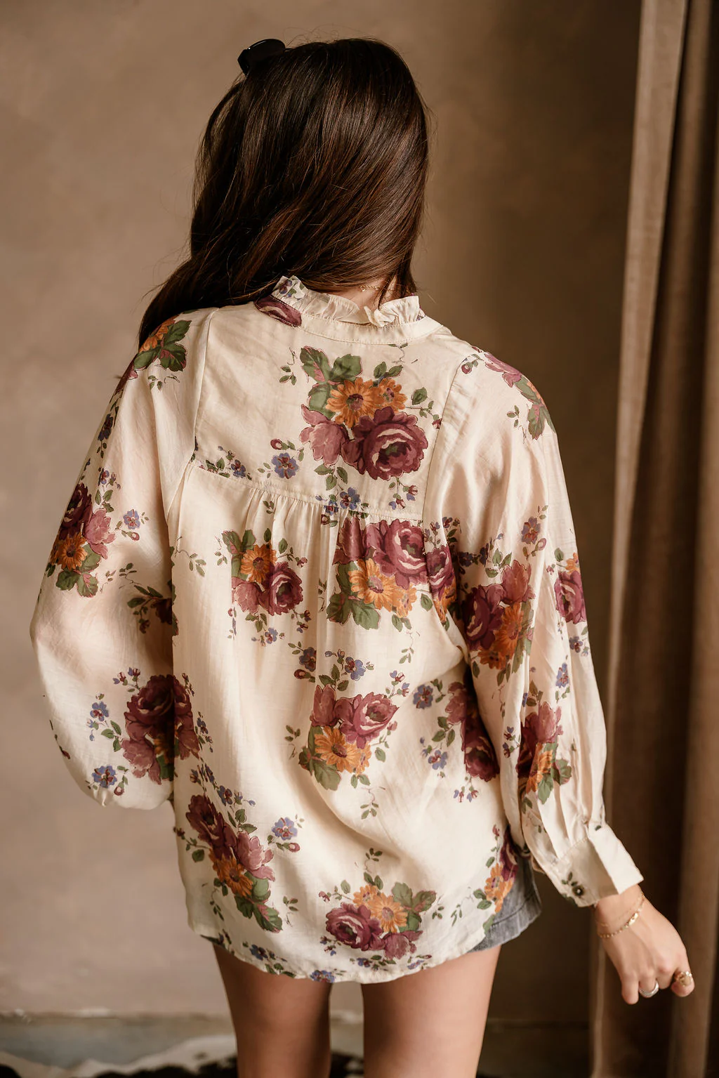 Valencia Cream Multi Floral Long Sleeve Top - Image 12
