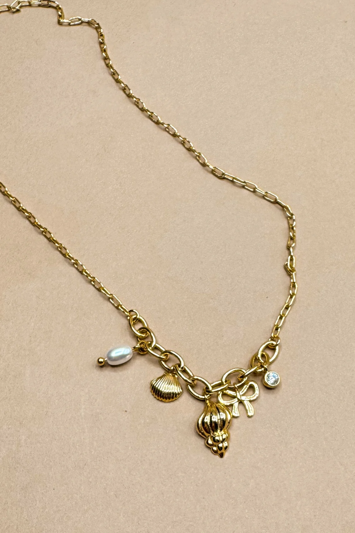Valeria Gold Chain & Charms Adjustable Necklace