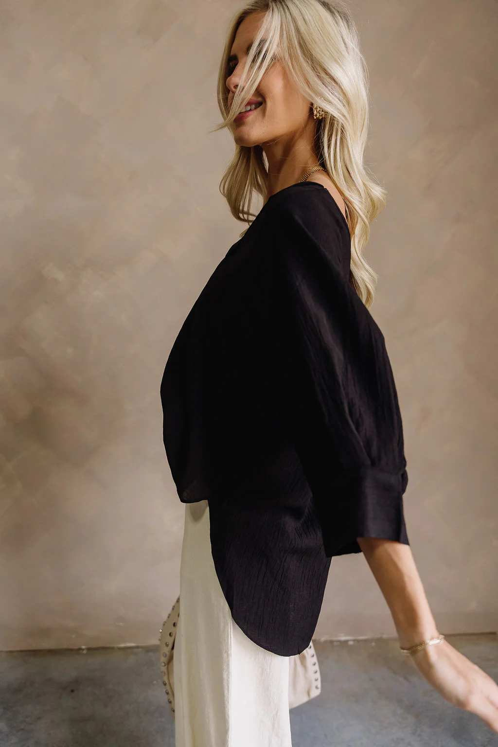Valerie Black Short Sleeve Top - Image 3