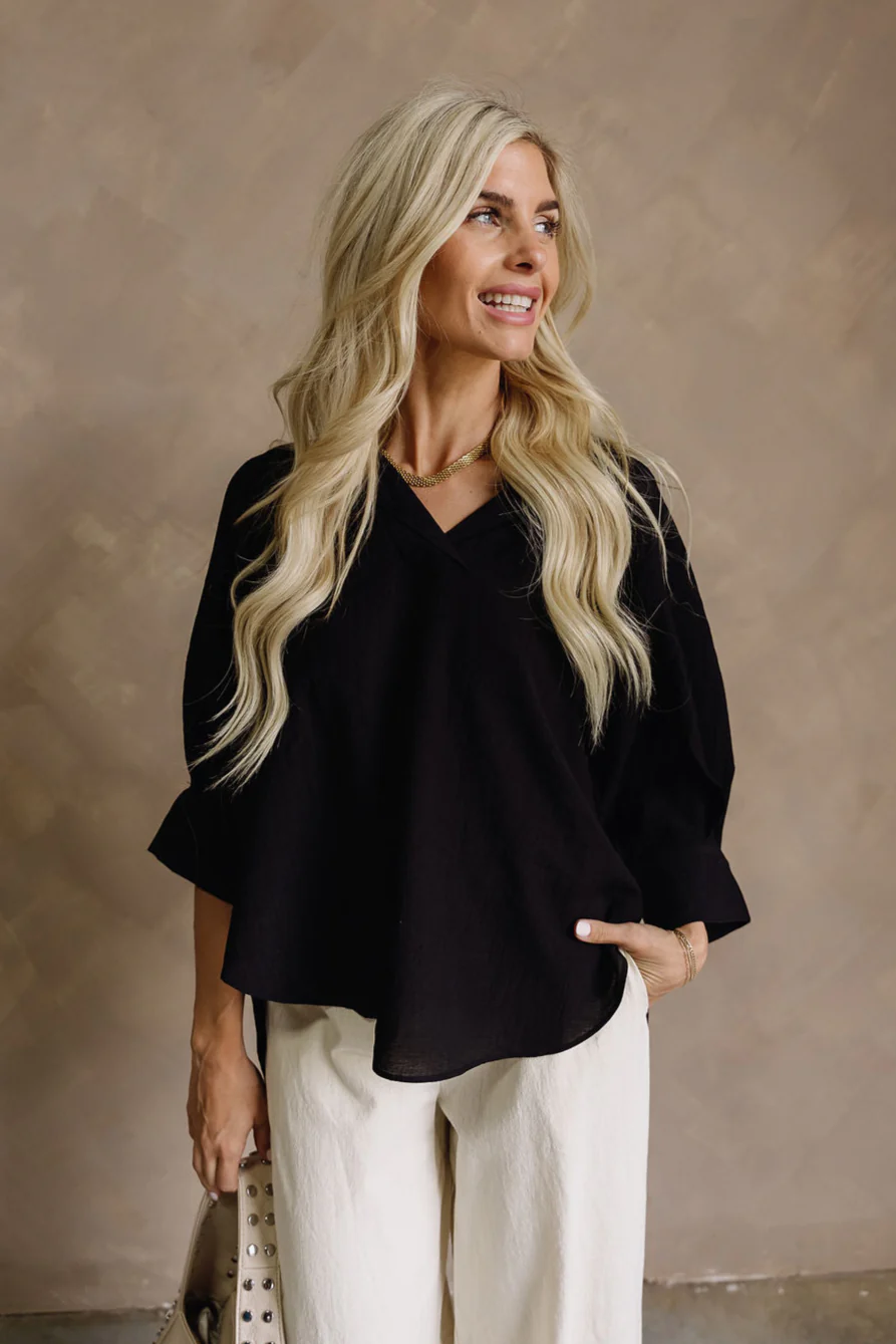 Valerie Black Short Sleeve Top - Image 5