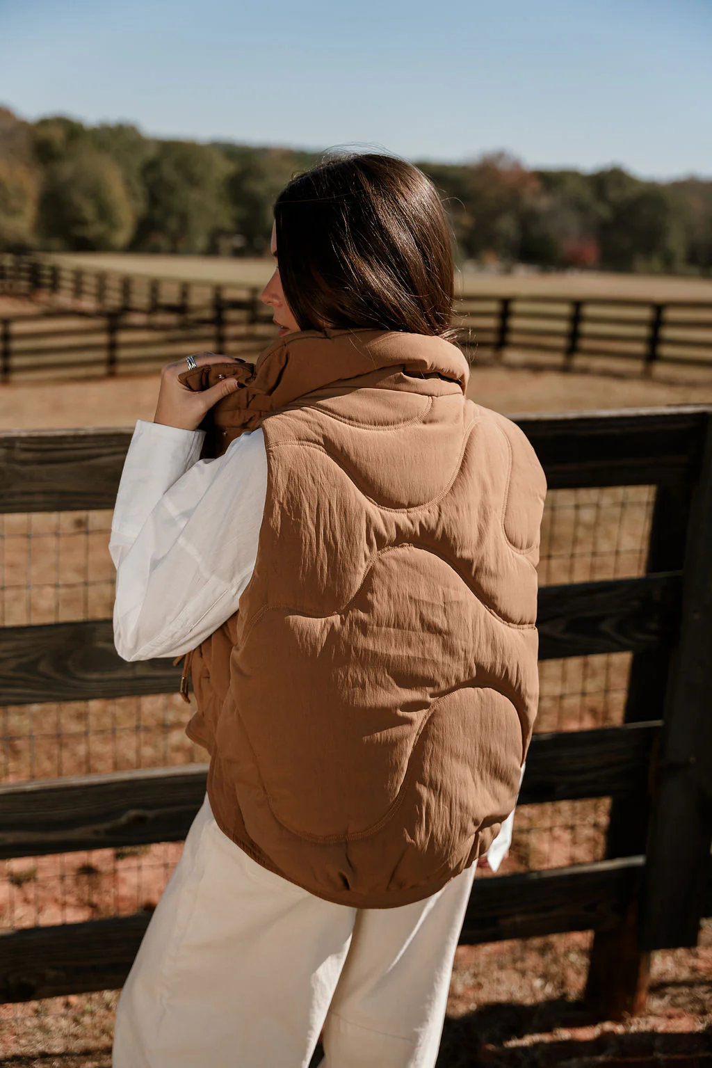 Vera Brown Puffer Zip-Up Vest - Image 11