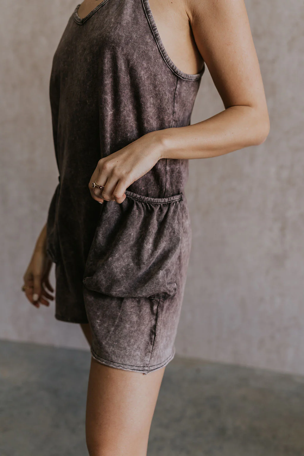 Vera Washed Black Sleeveless Romper - Image 3