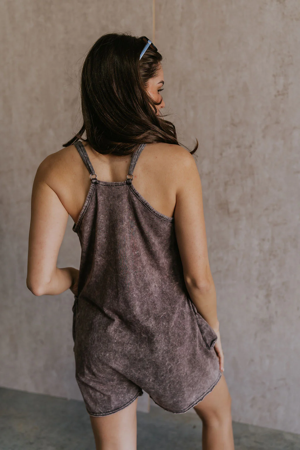 Vera Washed Black Sleeveless Romper - Image 4