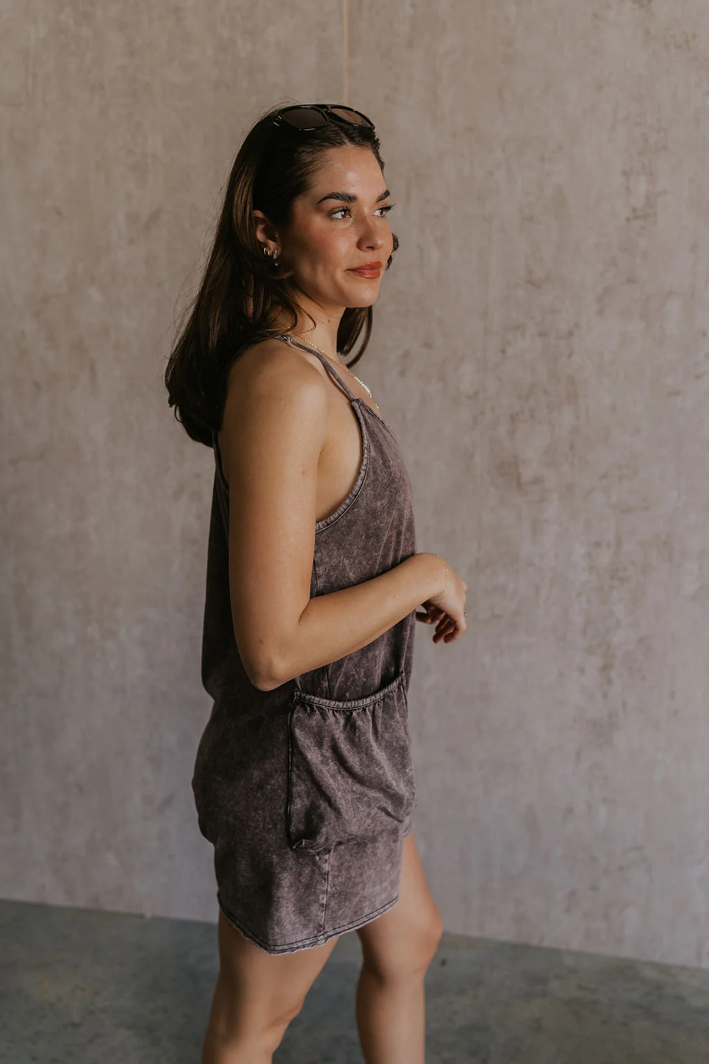 Vera Washed Black Sleeveless Romper - Image 7