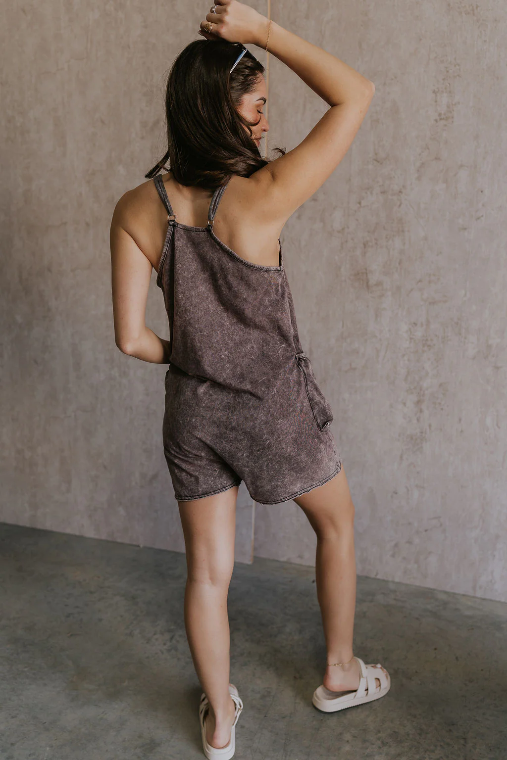 Vera Washed Black Sleeveless Romper - Image 8