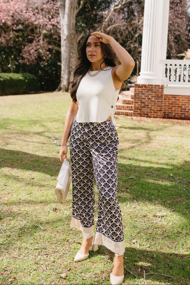 Virginia Cream Gold Button Tank Top - Image 6
