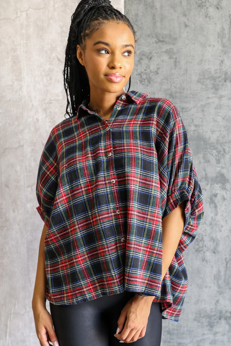 Whitley Plaid Flannel Oversized Top