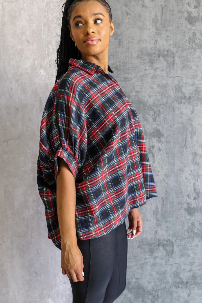 Whitley Plaid Flannel Oversized Top - Image 4