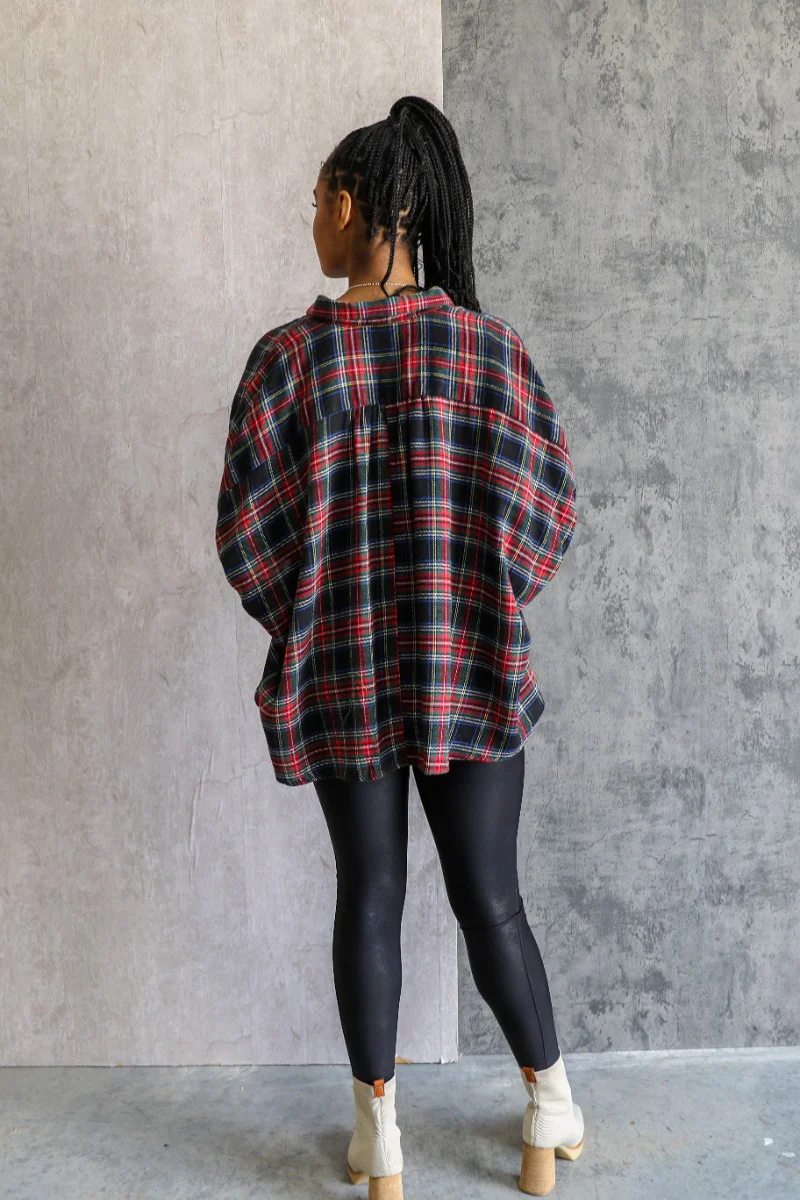 Whitley Plaid Flannel Oversized Top - Image 5