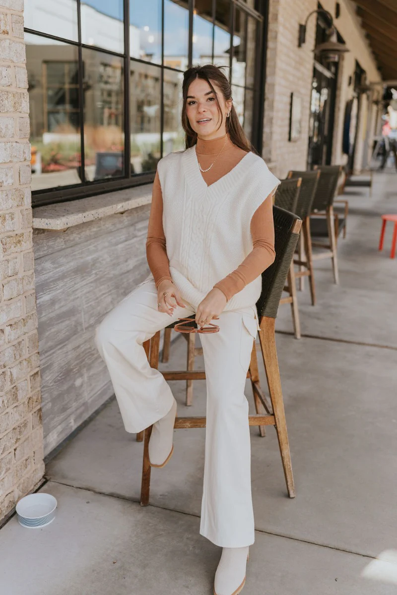 Whitney Sweater Vest in Ivory - Image 2