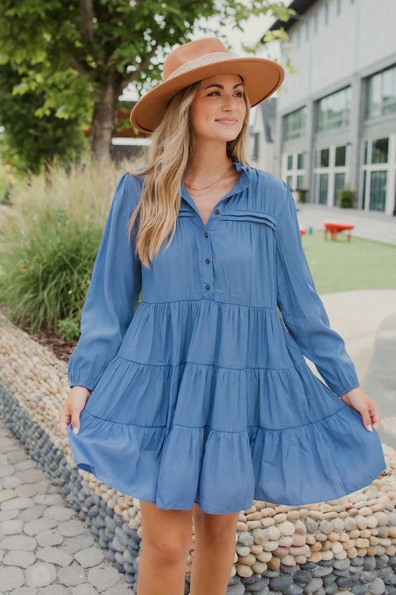 Wide Open Spaces Mini Dress In Blue - Image 2