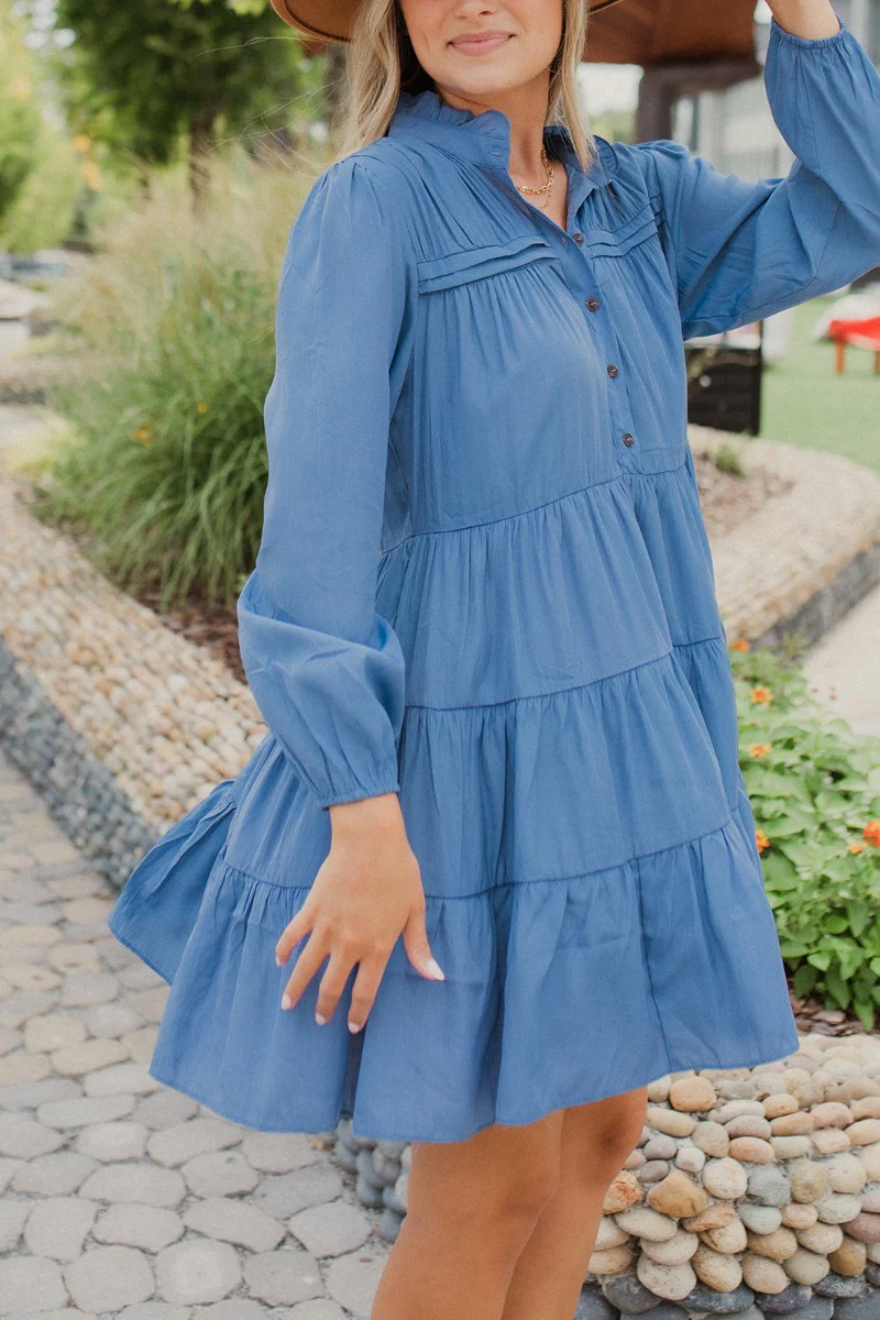 Wide Open Spaces Mini Dress In Blue - Image 4