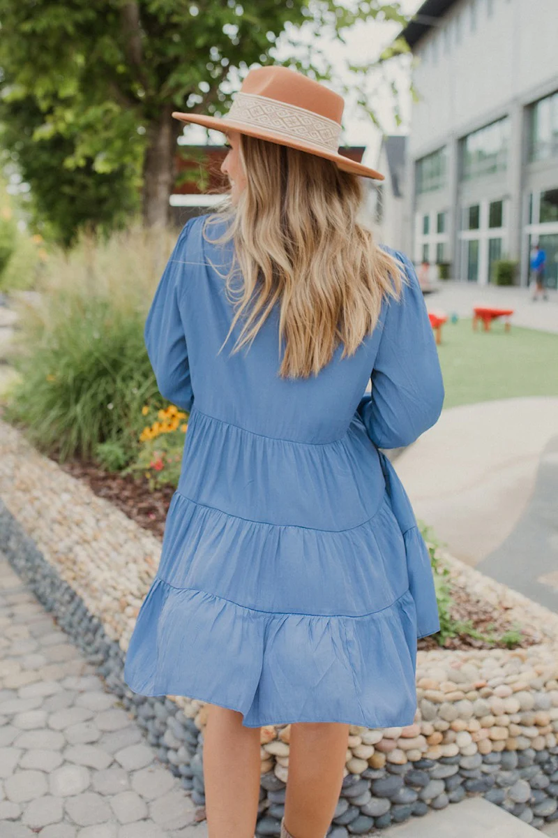 Wide Open Spaces Mini Dress In Blue - Image 7
