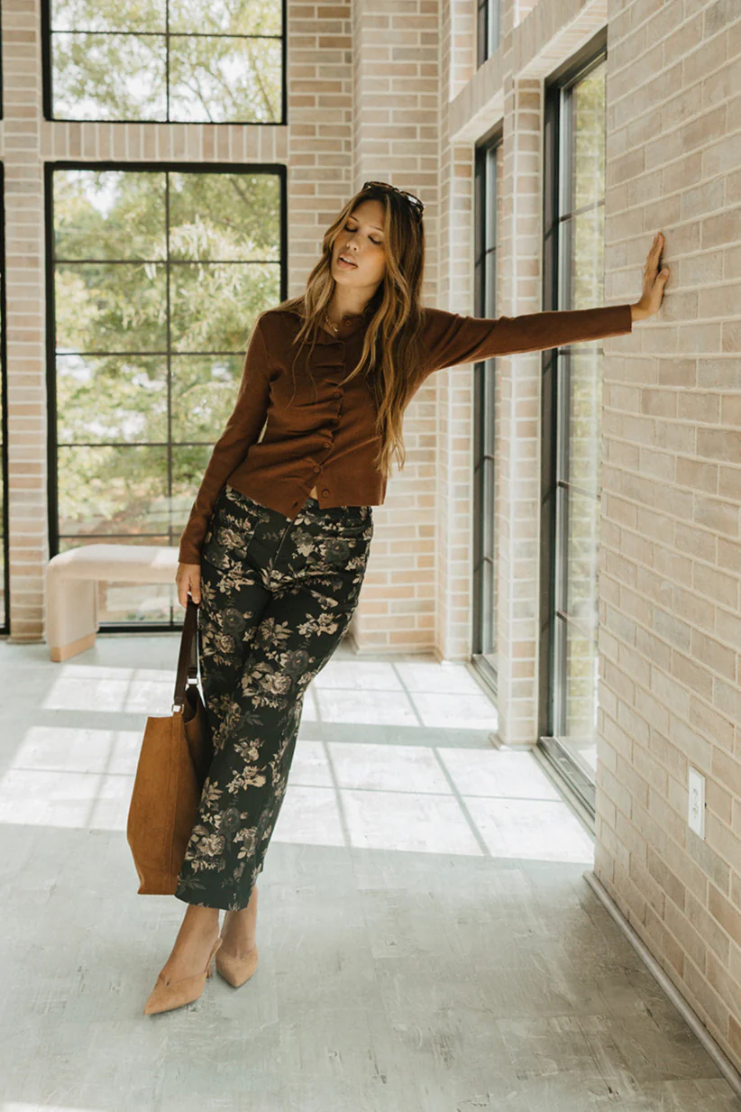 Willa Black Multi Floral Wide Leg Pants