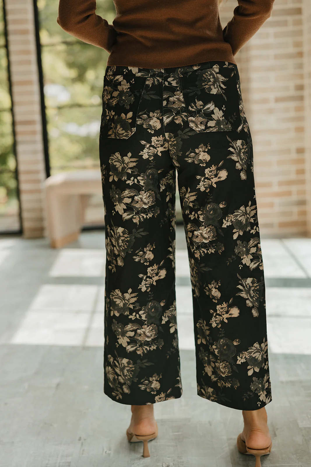 Willa Black Multi Floral Wide Leg Pants - Image 4