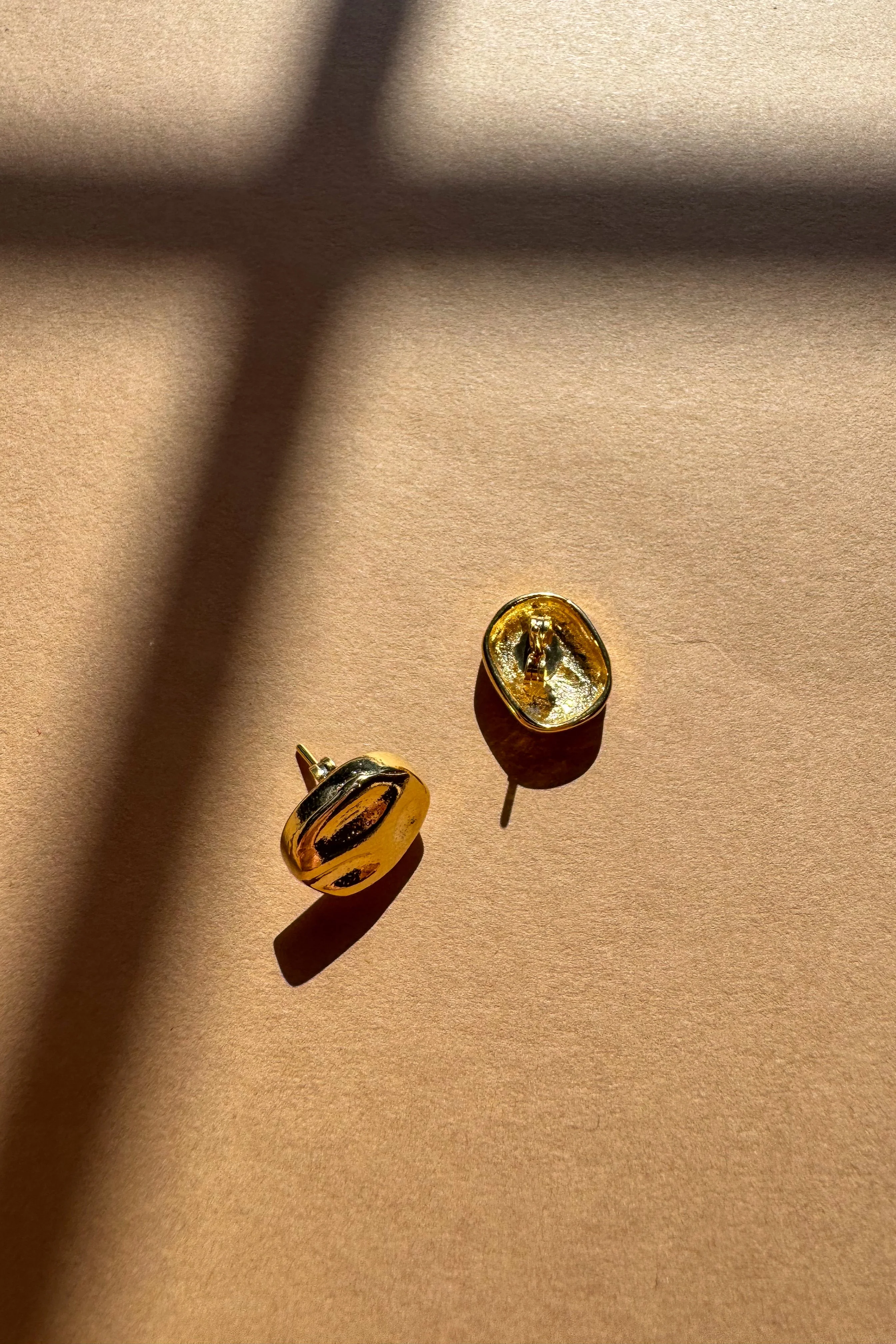 Willa Gold Filled Hammered Stud Earrings - Image 2