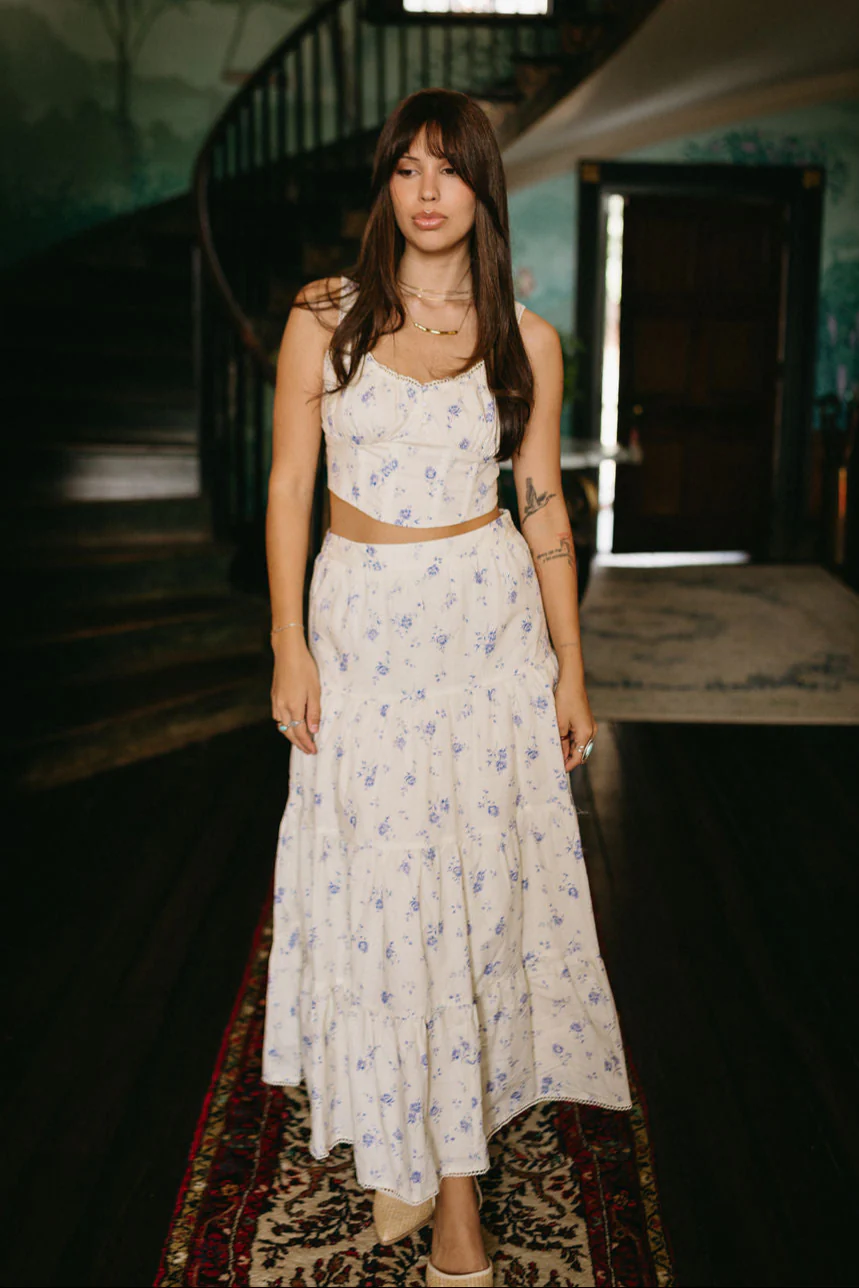 Willow Cream & Blue Floral Tank - Image 3