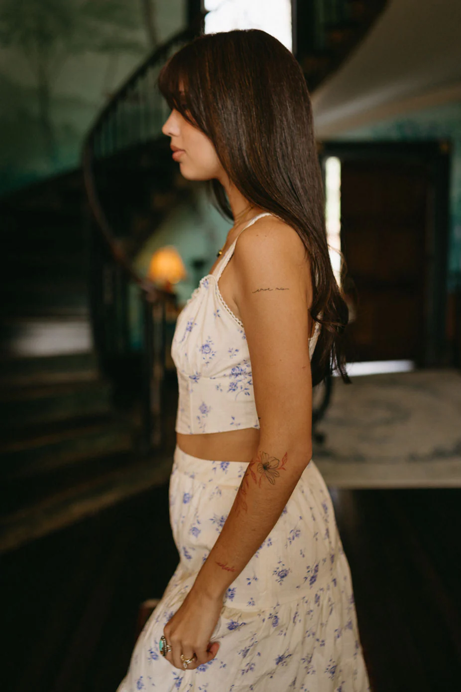 Willow Cream & Blue Floral Tank - Image 5