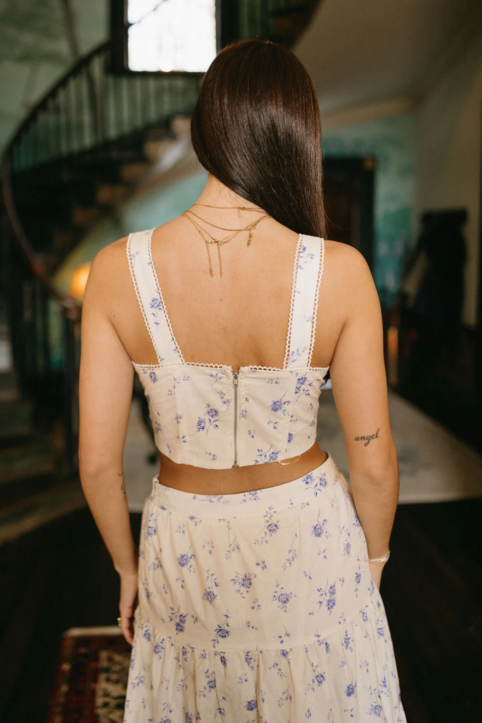 Willow Cream & Blue Floral Tank - Image 6