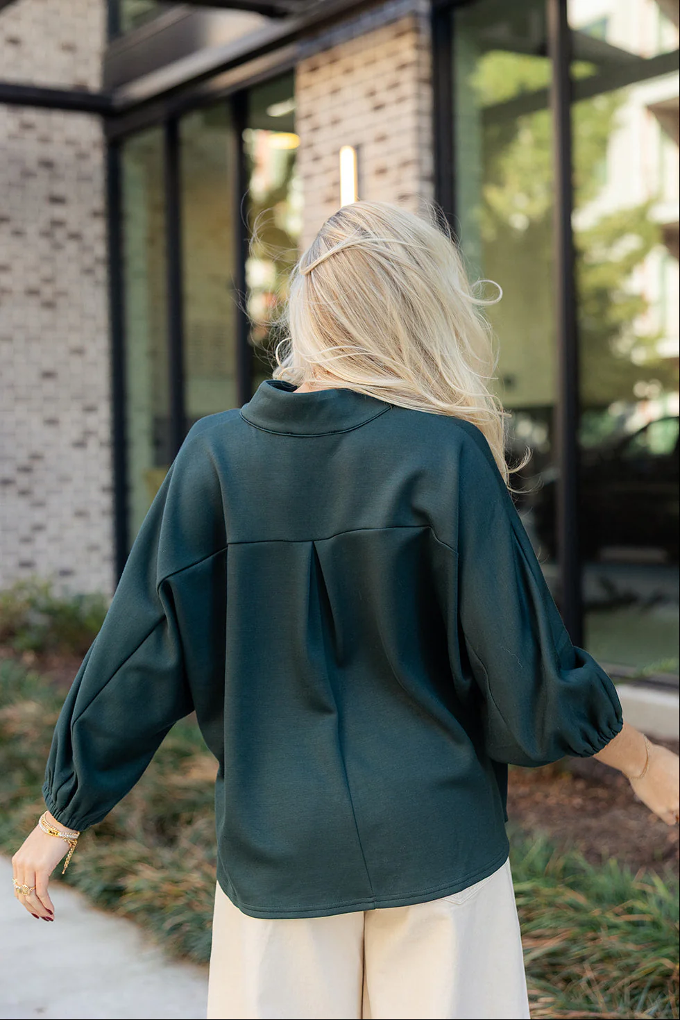 Willow Hunter Green Long Sleeve Top - Image 4