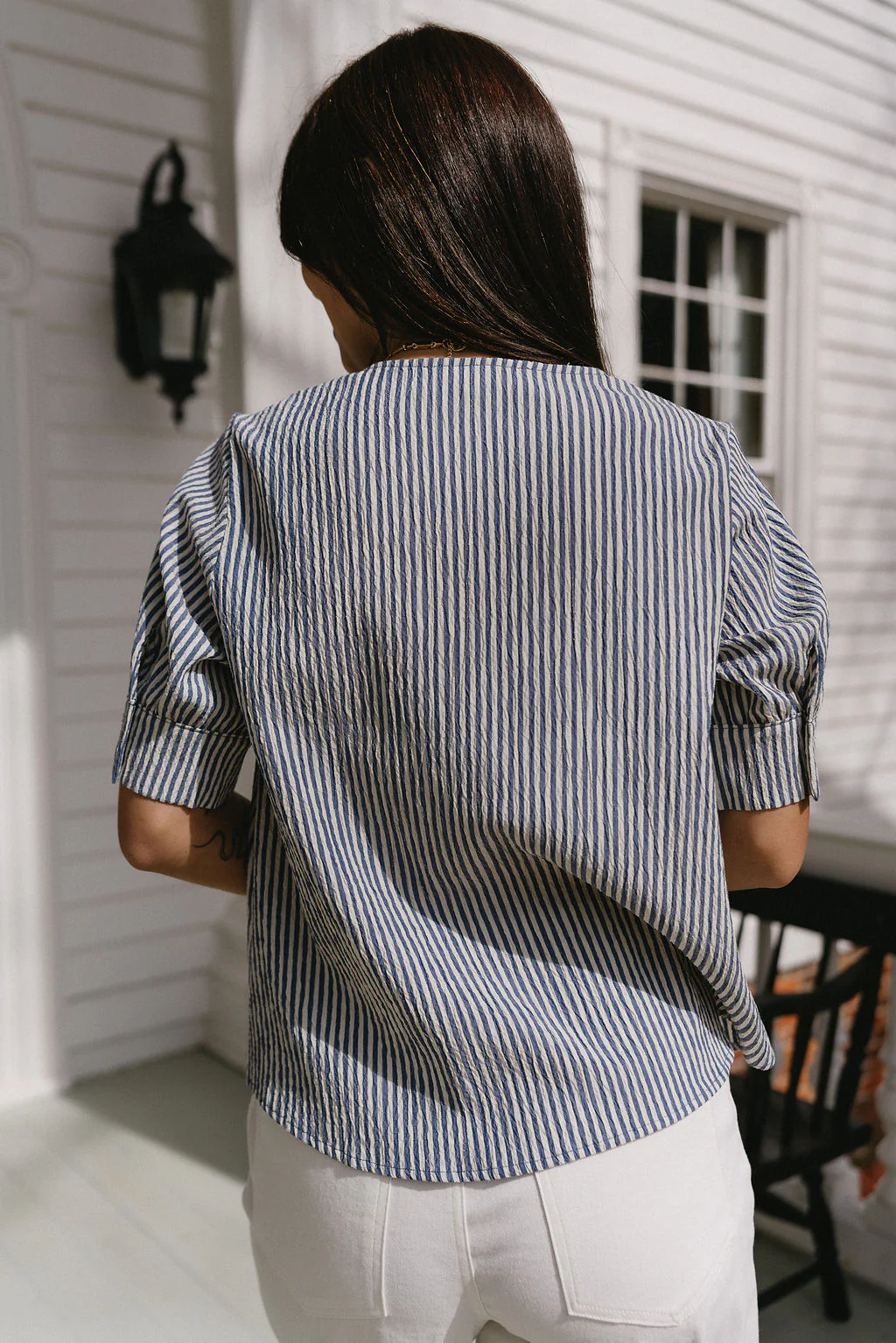 Winnie Navy & Ivory Striped Top - Image 8