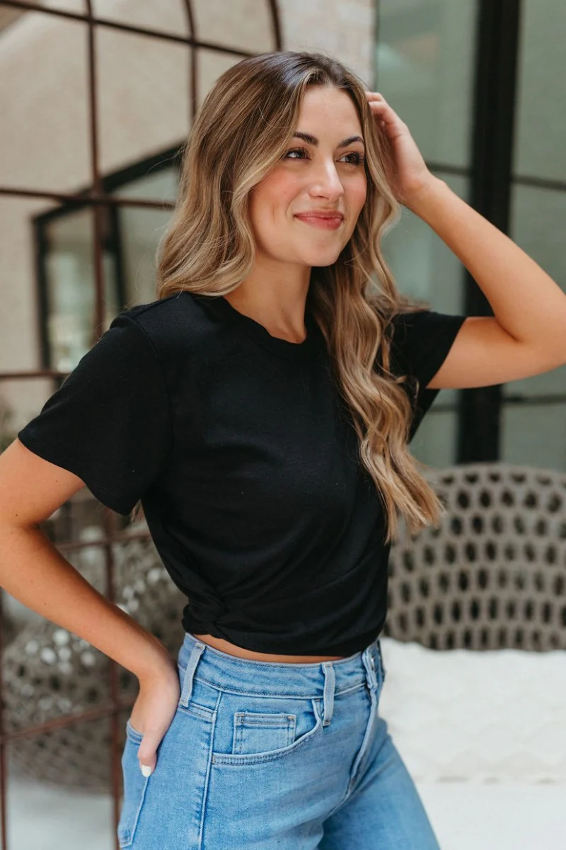 With A Twist Top in Black
