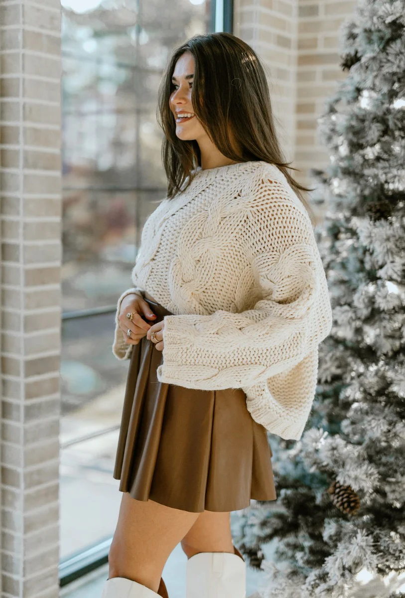 Working On It Sweater in Cream - Image 3