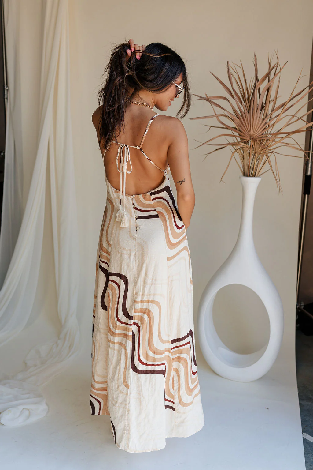 Wren Neutral Swirl Print Maxi Dress - Image 7