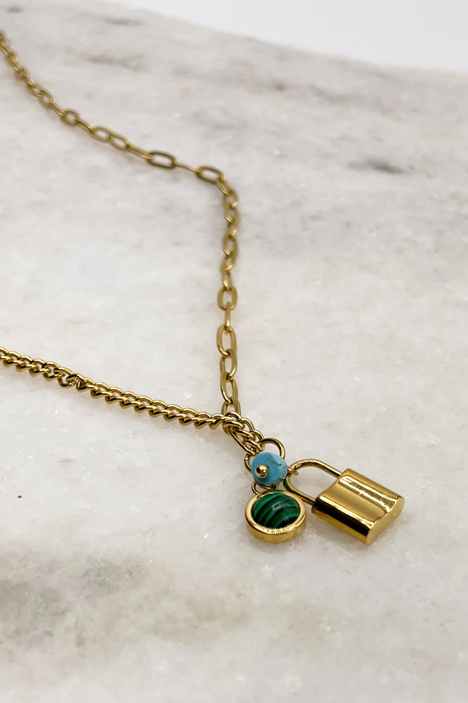 Meredith Lock and Bead Gold Necklace - Image 2