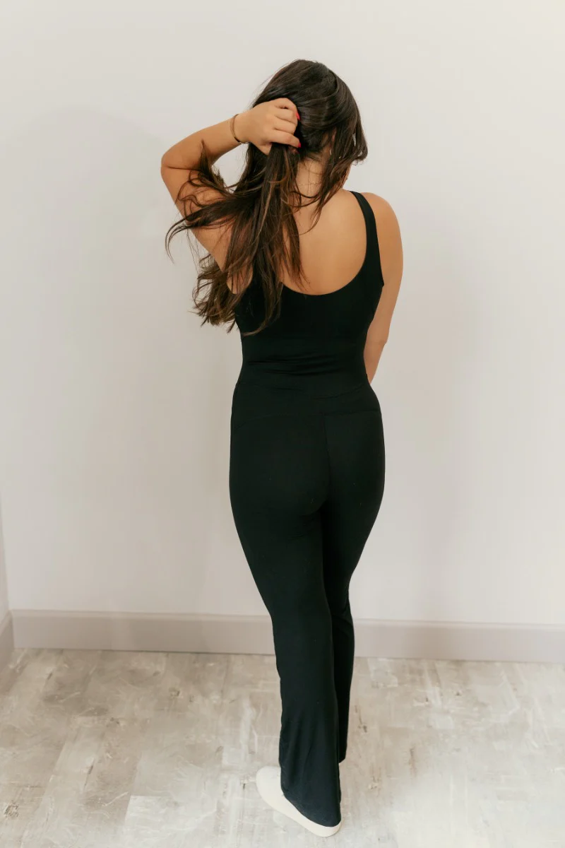Yasmin Black Athletic Onesie Jumpsuit - Image 4