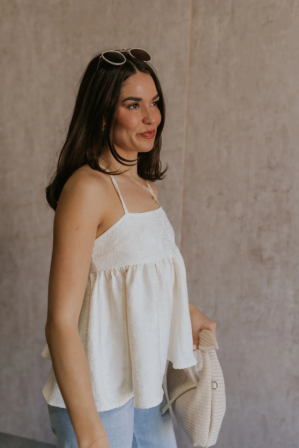 Sydney Cream Floral Sleeveless Tank - Image 5