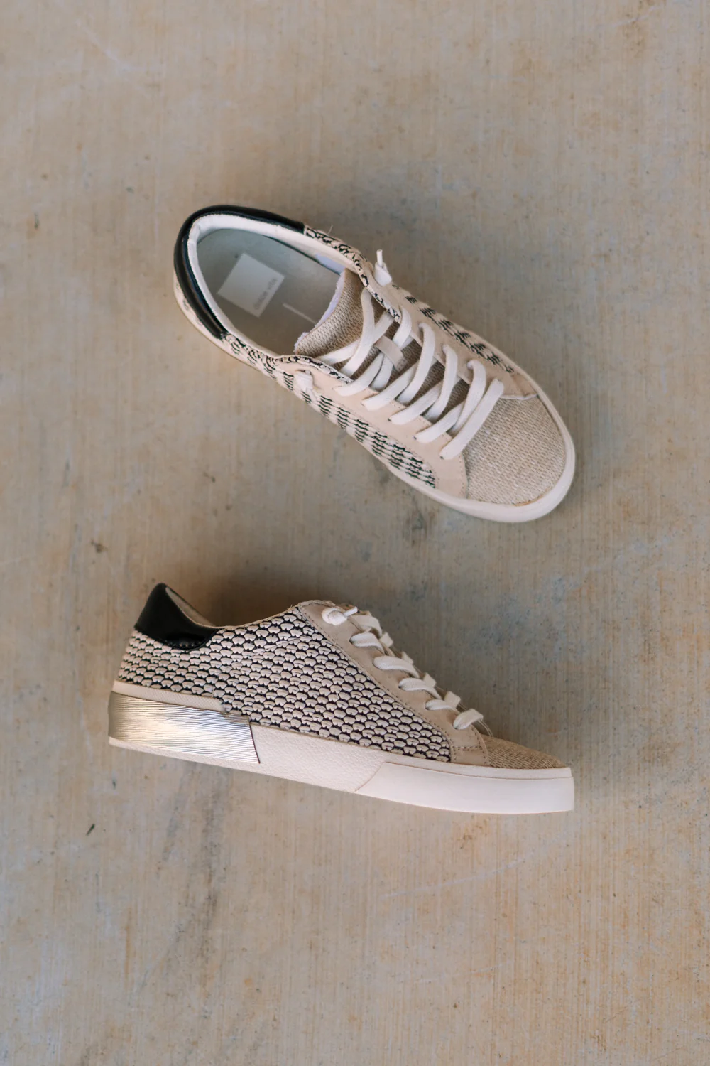 Zina Sneaker in Black & Natural Raffia - Image 4