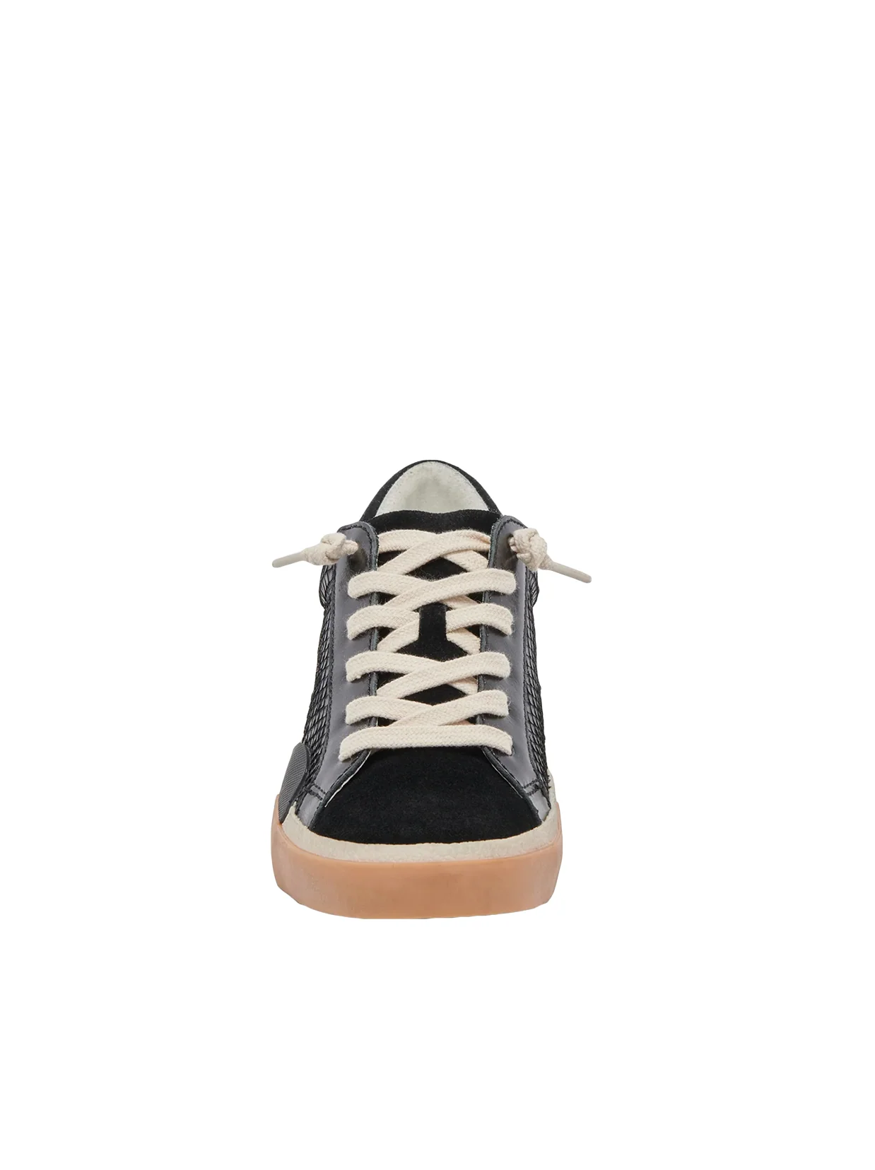 Zina Sneaker in Onyx Embossed Leather - Image 5