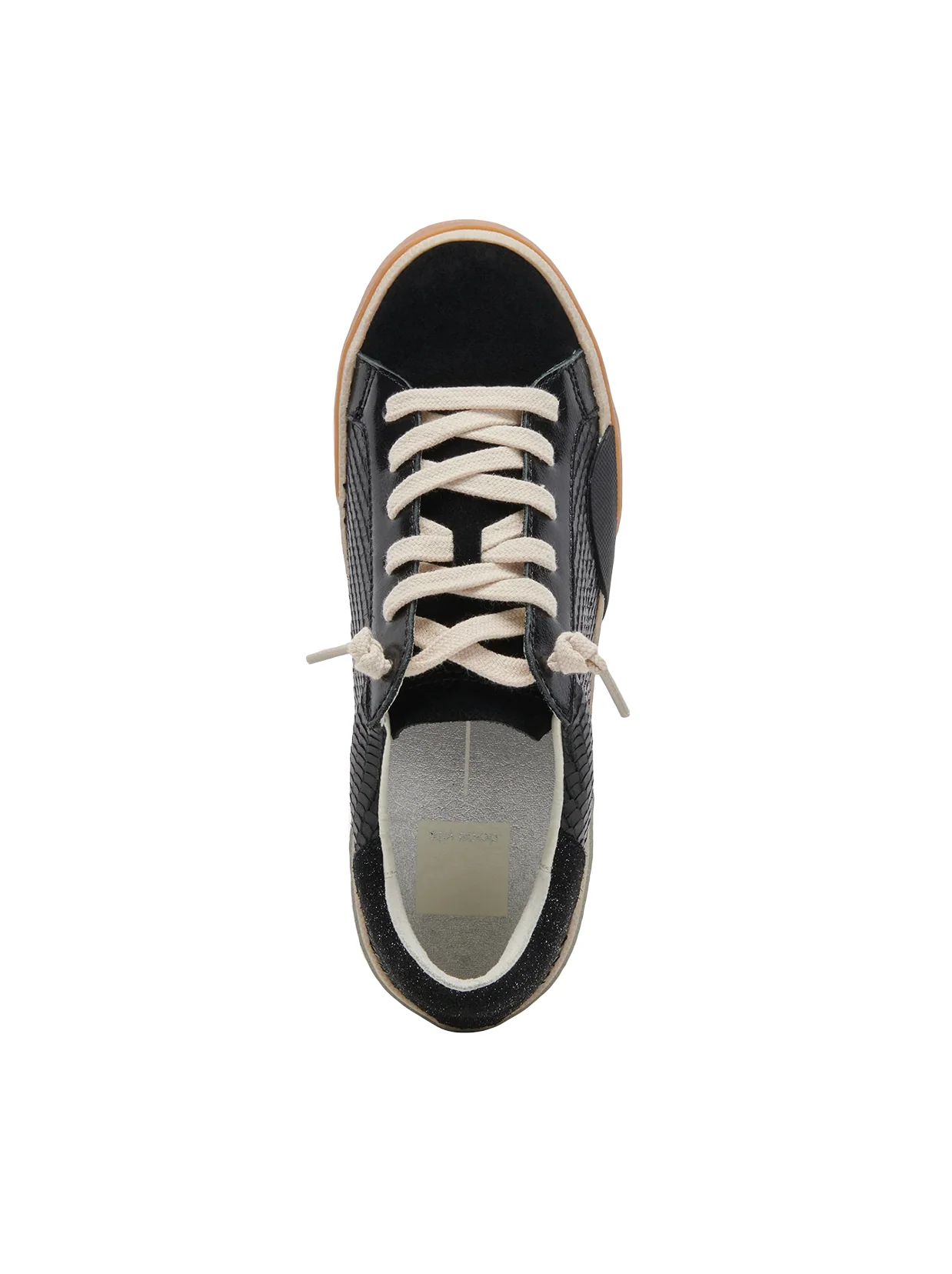 Zina Sneaker in Onyx Embossed Leather - Image 7