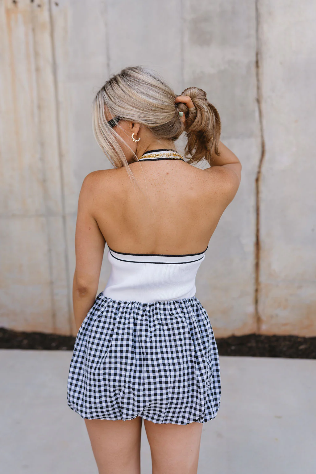 Zoey White & Black Halter Tank Top - Image 7